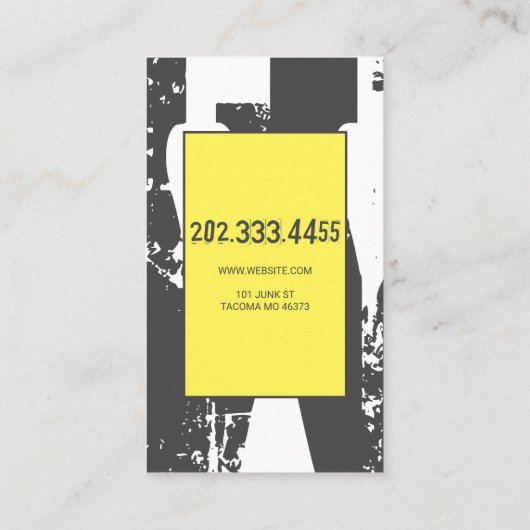 Junk Yard, schroot, recycling Visitekaartje (Achterkant)