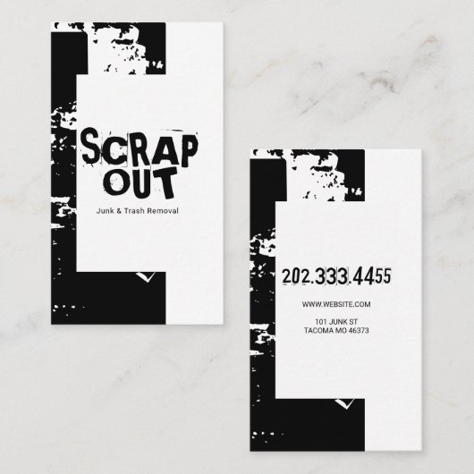 Junk Yard, schroot, recycling Visitekaartje (Voorkant / Achterkant)