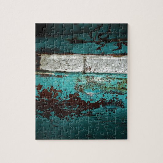 Junk Yard vintage car 50's blauwgroen aqua Legpuzzel (Verticaal)