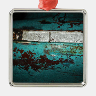 Junk Yard vintage car 50's blauwgroen aqua Metalen Ornament