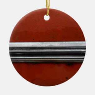 Junk Yard vintage car, Red and Silver Old Paint Keramisch Ornament