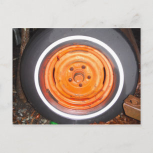 Junk Yard  Wheel, oranje zwart-wit Briefkaart