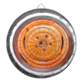 Junk Yard  Wheel, oranje zwart-wit Dartbord (Voorkant)