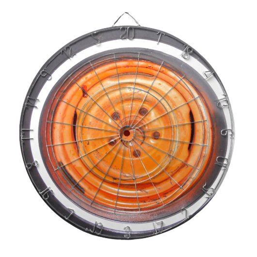 Junk Yard  Wheel, oranje zwart-wit Dartbord (Voorkant)
