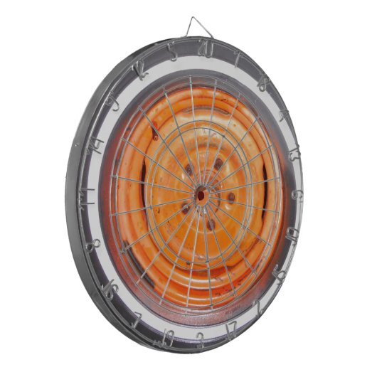 Junk Yard  Wheel, oranje zwart-wit Dartbord (Voorkant Links)
