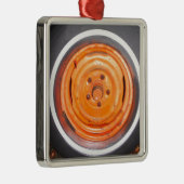 Junk Yard  Wheel, oranje zwart-wit Metalen Ornament (Rechts)