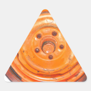 Junk Yard Wheel, oranje zwart-wit Sticker