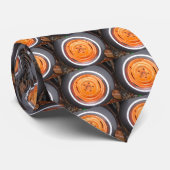 Junk Yard  Wheel, oranje zwart-wit Stropdas (Opgerold)