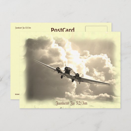 Junkers Ju 52/3 m Briefkaart (Voorkant / Achterkant)
