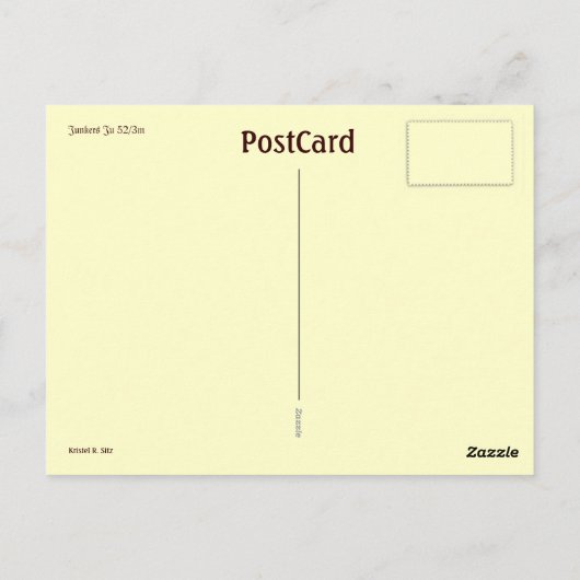 Junkers Ju 52/3 m Briefkaart (Achterkant)