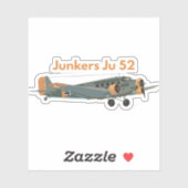 Junkers Ju 52 German WW2 Airplane Sticker (Vel)