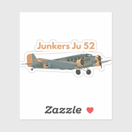 Junkers Ju 52 German WW2 Airplane Sticker (Vel)