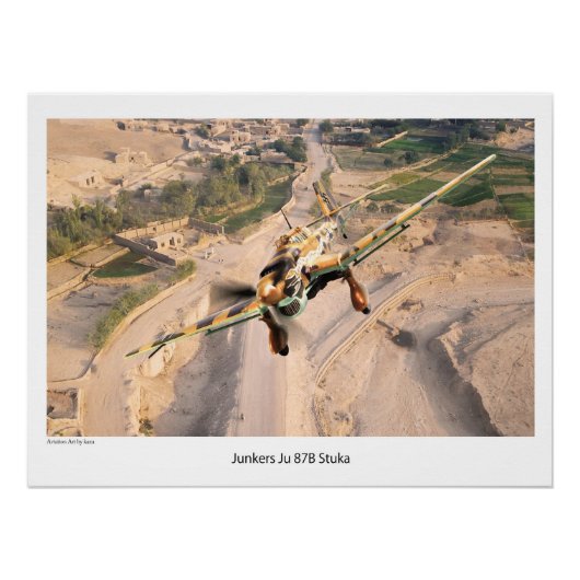 Junkers Ju 87R-2 Stuka 'Desert Snake' Perfect Poster (Voorkant)