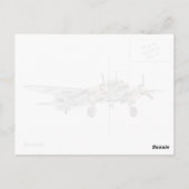  Junkers Ju 88 Bomber Vliegtuig Tekening Briefkaart (Achterkant)
