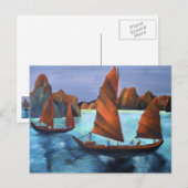 Junks in de aflopende drakenbaai briefkaart (Voorkant / Achterkant)