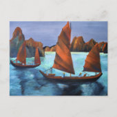 Junks in de aflopende drakenbaai briefkaart (Voorkant)