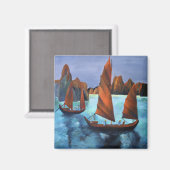 Junks in de aflopende drakenbaai magneet (Voorkant / Achterkant)