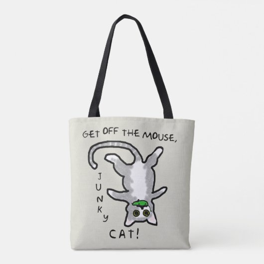Junky Cat - Ga van de muis af! -Schoudertas Tote Bag (Achterkant)