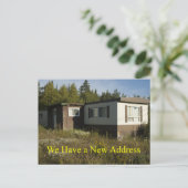 Junky Mobile Home Nieuw Adres Kaart. Aankondigingskaart (Staand voorkant)