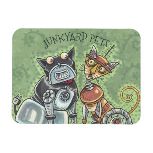 Junkyard Cat and Dog Robots MAGNET *Aanpassen Magneet
