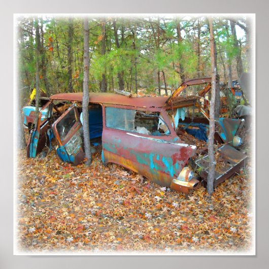 Junkyard Dreams 57 Chevy Nomad Rusting Poster (Voorkant)