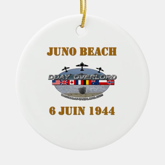Juno Beach 1944 Keramisch Ornament (Voorkant)