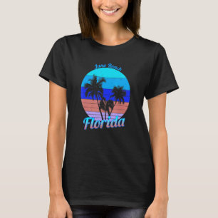 Juno Beach Florida Retro Tropical Palm Trees Vacat T-shirt