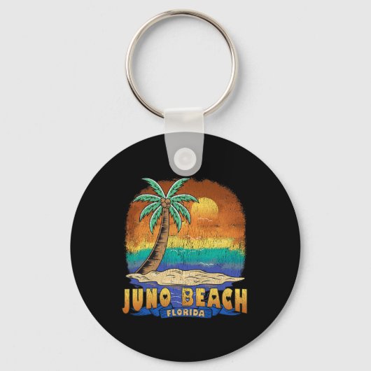 Juno Beach Florida Vintage noodlijdend souvenir Sleutelhanger (Voorkant)