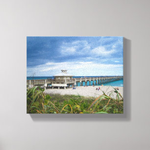 Juno Beach Pier Canvas Afdruk
