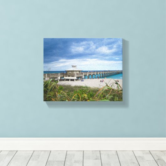 Juno Beach Pier Canvas Afdruk (Insitu (Houten vloer))