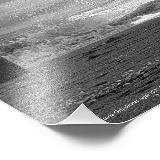 Juno Beach Pier zwart-wit fotografie Foto Afdruk (Hoek)