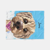  "Juno" Goldendoedle Pet Photo Blanket Fleece Deken (Voorkant (Horizontaal))