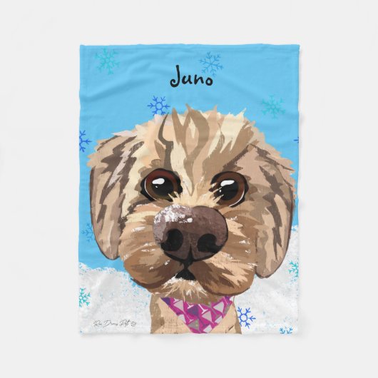  "Juno" Goldendoedle Pet Photo Blanket Fleece Deken (Voorkant)