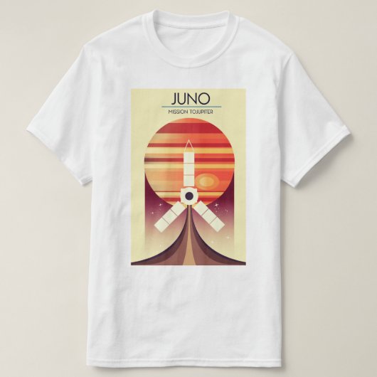 Juno - Missie naar de ruimtekunst van Jupiter T-shirt (Design voorkant)