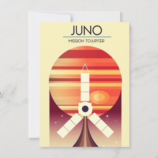 Juno - Missie naar Jupiter Ruimte kunst Kaart (Achterkant)
