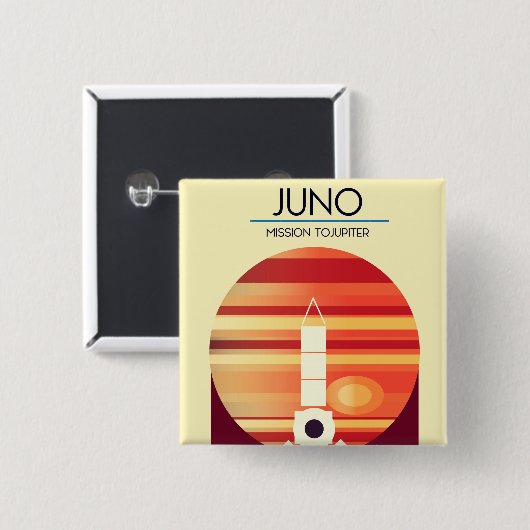 Juno - Missie naar Jupiter Ruimte kunst Vierkante Button 5,1 Cm (Voorkant /achterkant)