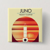 Juno - Missie naar Jupiter Ruimte kunst Vierkante Button 5,1 Cm (Voorkant)