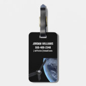 Juno ruimtevaartuig tijdens zijn Earth Flyby Bagagelabel (Achterkant verticaal)