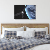 Juno ruimtevaartuig tijdens zijn Earth Flyby Canvas Afdruk (Insitu (Slaapkamer))