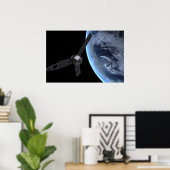 Juno ruimtevaartuig tijdens zijn Earth Flyby Poster (Thuiskantoor)