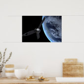 Juno ruimtevaartuig tijdens zijn Earth Flyby Poster (Keuken)