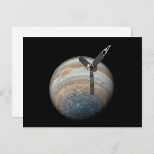 Juno Spacecraft bij Planet Jupiter Briefkaart (Voorkant / Achterkant)