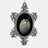 Juno Spacecraft bij Planet Jupiter Tin Sneeuwvlok Ornament (Links)