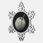 Juno Spacecraft bij Planet Jupiter Tin Sneeuwvlok Ornament (Rechts)