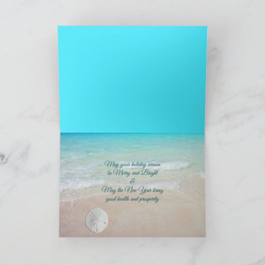 Junonia Beach Happy New Year Holiday Kaart (Binnen)