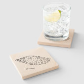 Junonia Seashell Drawing Tropische Stone Onderzett Stenen Onderzetter (Zijkant)