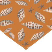 Junonia Seashells Pattern Oranje Tropische Tabel Korte Tafelloper (Hoek)