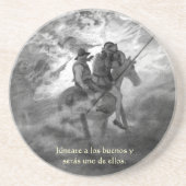 Júntate a los buenos y serás uno de ellos - Quijot Zandsteen Onderzetter (Voorkant)