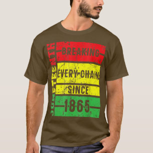 Junteenth Breaking Elke Keten sinds 1865 Black P T-shirt