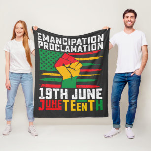 Juntetiende Emancipatie Proclamation Black Freedom Fleece Deken